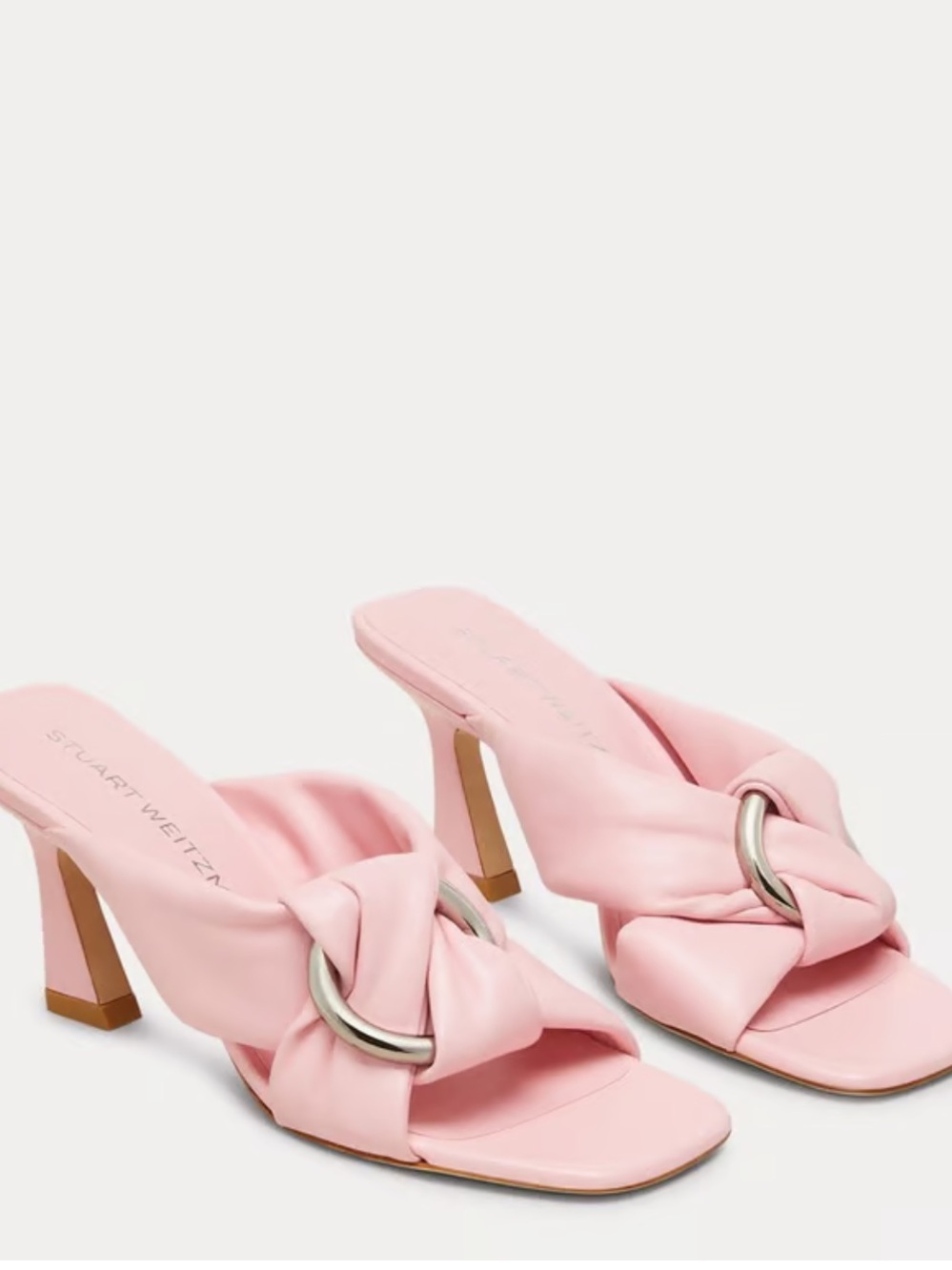 🌹STUART WEITZMAN🌹 Cece Slide Pink Leather Sandal Size: 10B